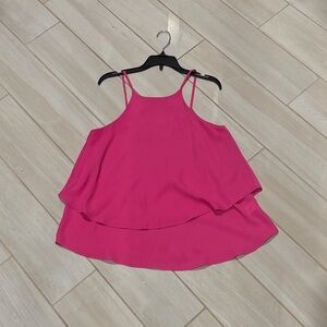 Elegant Pink Layered Women's Blouse